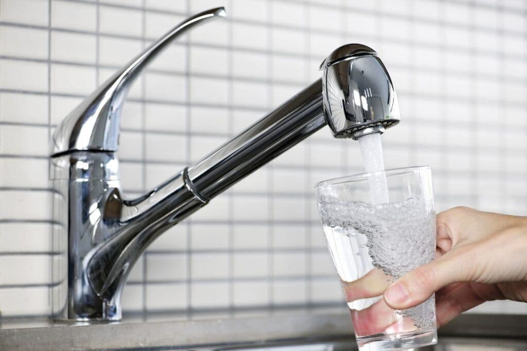 filling glass of tap water