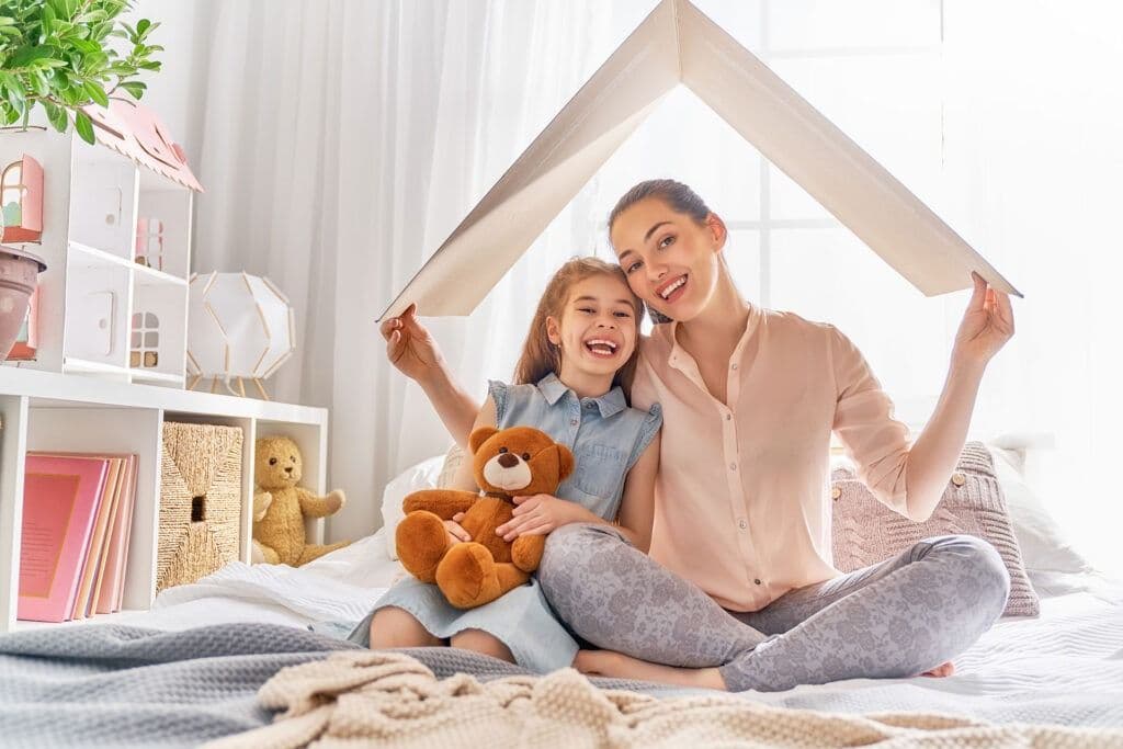 mother and child girl